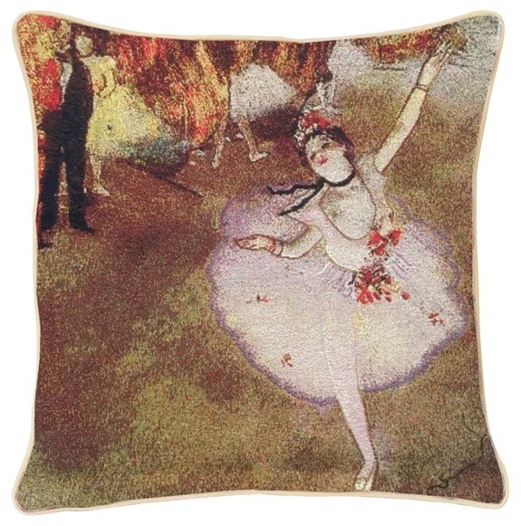 Signare Cushion Cover Degas The Star Ballerina Art Tapestry Square Throw Sofa
