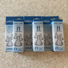 Dr Brown's Natural Flow Level 2, Narrow Bottle Nipple, Medium, 3m 3-6 packs