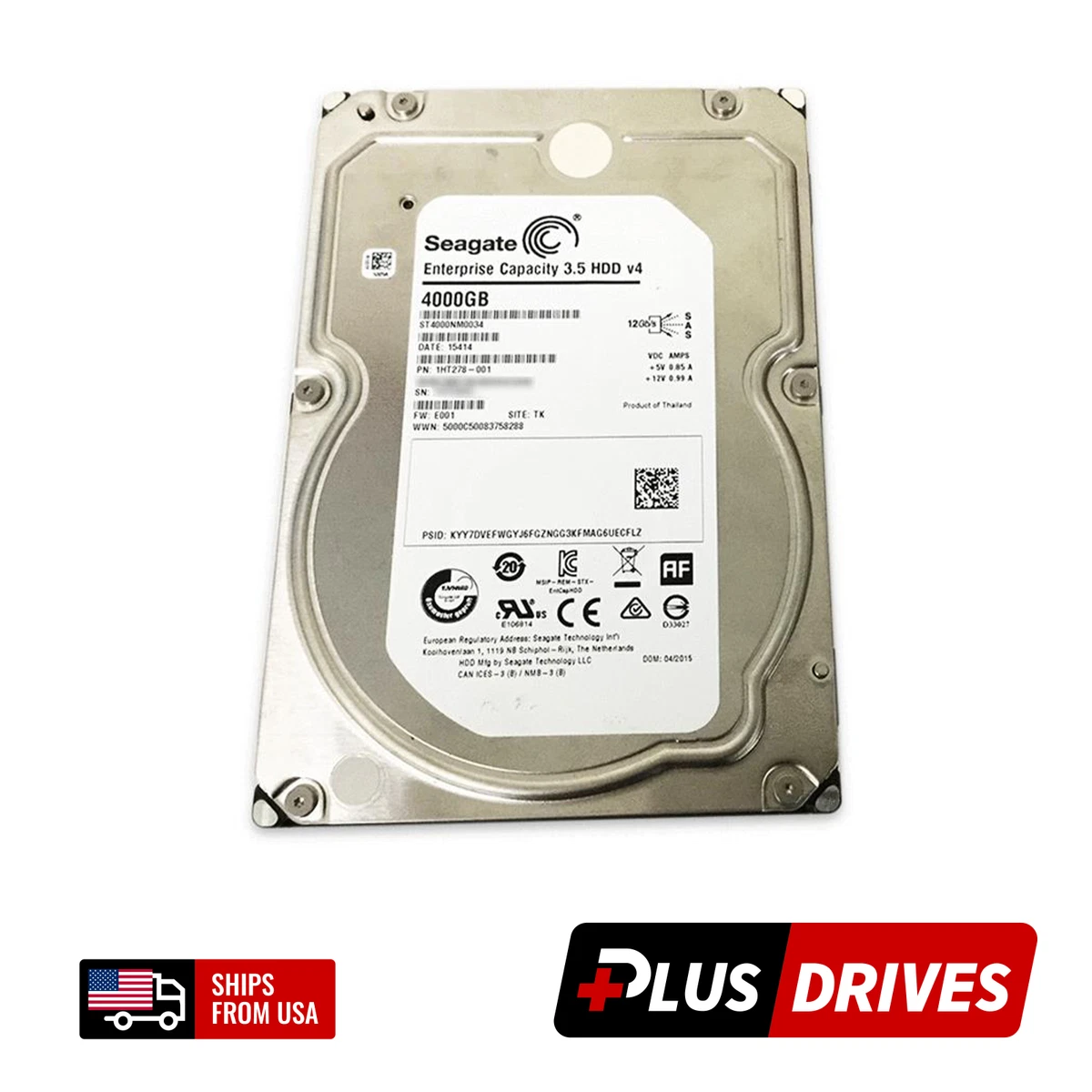 Seagate SAS Internal Hard Disk Drives 4 TB Storage Capacity for