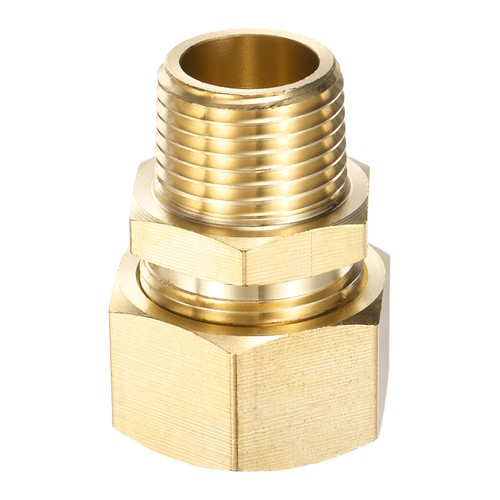 Brass Compression Tube Pipe Fitting 3/4" OD x 1/2" NPT x 1.7" Male Thread