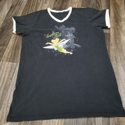 Vtg Disneyland Shirt Womens O/S Perfectly Tinker Bell Sleep 90s Fearless Flirt