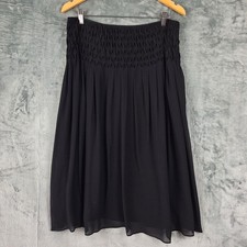 Womens Skirt 10 Black Silk Whimsigoth Fairy Grunge Midi Quiet Luxury Flowy Goth