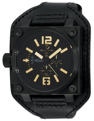 Welder by U-Boat K23 Black Chronograph Mens Sport Strap Watch Date K23-1779