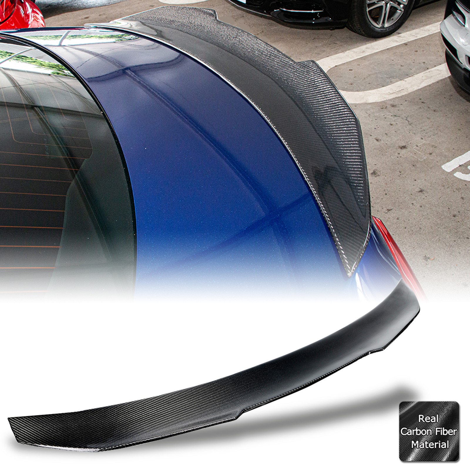 For 2014-2024 Maserati Ghibli M157 Real Carbon Fiber Rear Spoiler High Kick