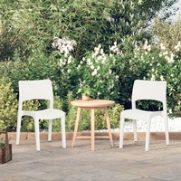GartenstüHle 2Er Set Weiß Polypropylen Stapelbar Outdoor Balkon Terrasse
