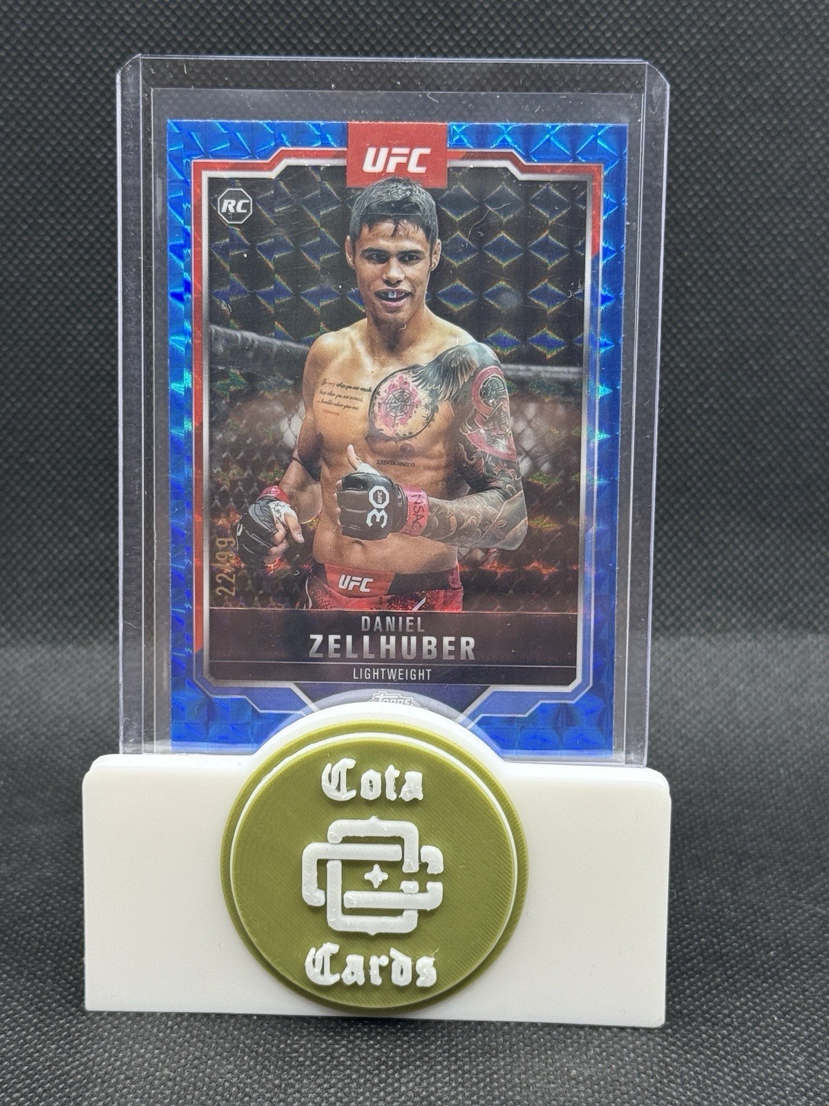 Daniel Zellhuber 2025 Topps Chrome UFC Blue Geometric Rookie /99 #189 RC