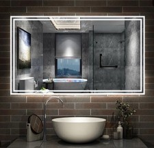100 x 60cm Smart LED Illuminated Fog-free Bathroom Mirror Bluetooth Speaker IP44