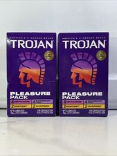 2X Trojan Pleasure Variety Pack Lubricated Condoms - 12 Count