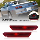 Rear Bumper Side Marker Light Red Lens Reflector Set For 2010-15 Chevy Camaro B