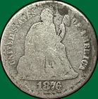 1876 Seated Liberty Dime Good G Coin #37239