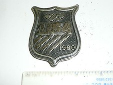 USA Olympics 1980 Brass Belt Buckle Bergamot Brass Works--HOOK BROKEN OFF