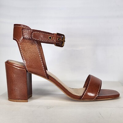 Size 9.5 (EU 41) - Boden Ankle Strap Heeled Sandals - Tan Leather