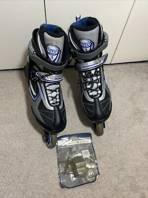 Bladerunner Pro 78 Rollerblades Mens Size 9 Max Wheel 78mm, Gray, Black & Blue