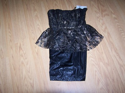 BCBGeneration Womens Strapless Black/Gold Peplum Dress Size 2 MSRP$58.00 | eBay BCBGeneration Womens Strapless Black/Gold Peplum Dress Size 2 MSRP$58.00 | eBay