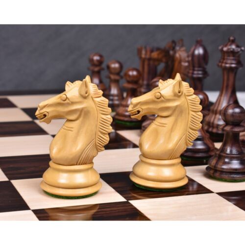 3.9" Exclusive Alban Staunton Chess Pieces Only set - Triple Weighted Rose Wood - Picture 5 of 12