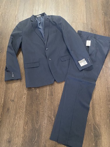 NEW Boys Bank Blue Van Heusen Suit Jacket Ans Pants Size 20 Husky #6