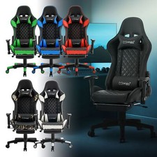 Sedia da gioco poltrona PC con cuscini poggiapiedi reclinabile vari colori