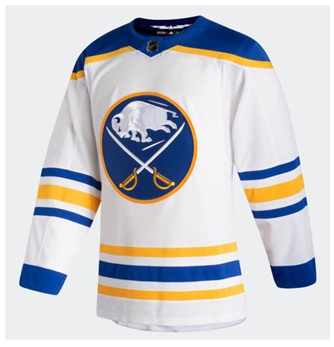 Adidas NHL Men's Buffalo Sabres 2021 Road Pro Hocket Jersey, White - Picture 1 of 5