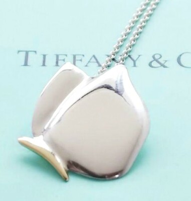 Rare !! Tiffany & Co. First Butterfly Necklace Pendant k18 / 925