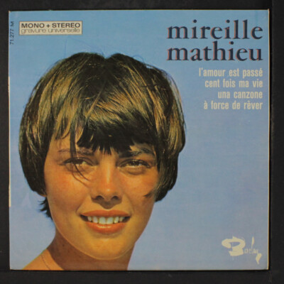 MIREILLE MATHIEU: l'amour est passe + 3 Barclay 7'' Single 45 RPM