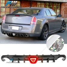 Fits 12-14 Chrysler 300 SRT Rear Diffuser Lip Lower Valance with Clear LED Light