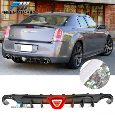Fits 12-14 Chrysler 300 SRT Rear Diffuser Lip Lower Valance with Clear ...