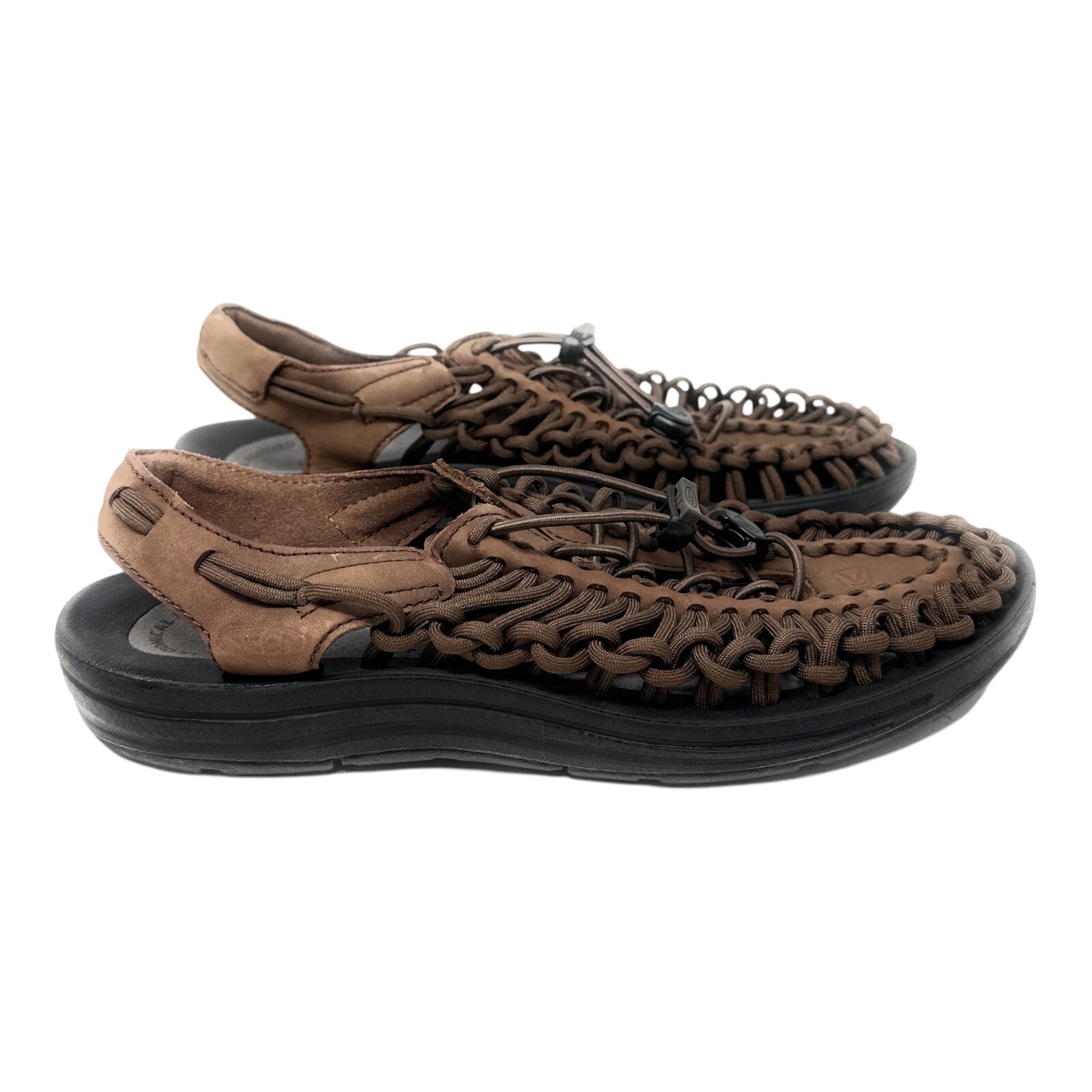 Sandali Keen Uneek tessuto slingback da uomo taglia 7 US in pelle marrone elastici outdoor