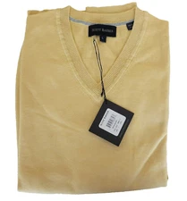 Scott Barber V-Neck Sweater Men's LG Yellow Classic Cotton Dadcore