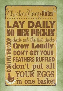Details About Us Seller Cute Cheap Home Decor Chicken Coop Rules Tin Metal Sign
