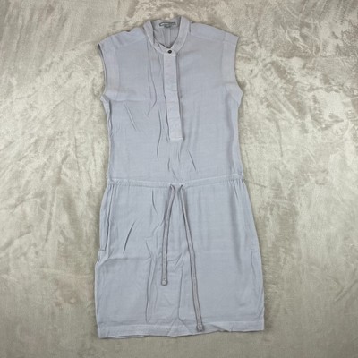 James Perse Dress Women 1 Small Gray Viscose Drawcord Sleeveless Designer $249