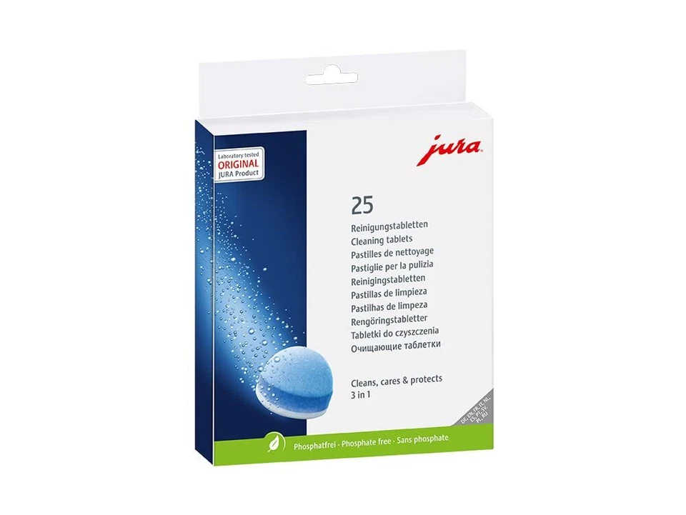 JURA 3 Phase Cleaning Tablets Pack of 25 for Coffee Machine Hygiene - Image 2 of 2