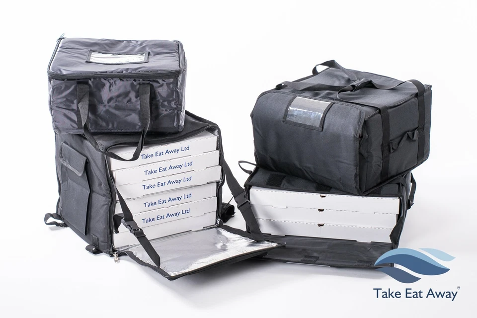 TAKE EAT AWAY Pizza Delivery Bags Insulated Pizzas Box Deliveries Takeaway Food Backpack Bag