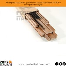 Kit stipite spazzolini guarnizioni porte scorrevoli VETRO a scomparsa scrigno