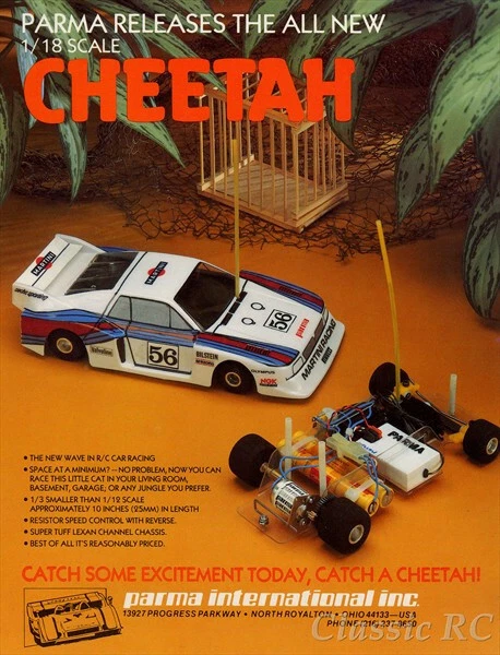 🔥RARE🔥 PARMA CHEETAH 1/18 SCALE LEXAN CHASSIS RC CAR VINTAGE 1981 - Image 2 of 4
