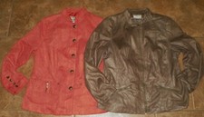 2 Womens Tanjay Tan Jay Jackets Size 12 Persimmon Orange Brown Blazer