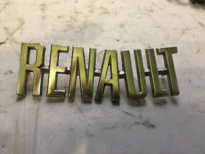 VINTAGE RENAULT METALL KAROSSERIE MOTORHAUBE KOFFERRAUM MASKOTTCHEN ABZEICHEN Schriftzug