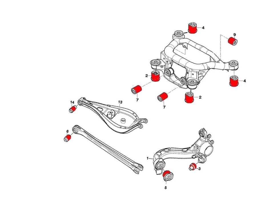 BMW E46 - Rear Full Suspension Bush kit set Polyurethane Poly complete drift - Image 3 of 3