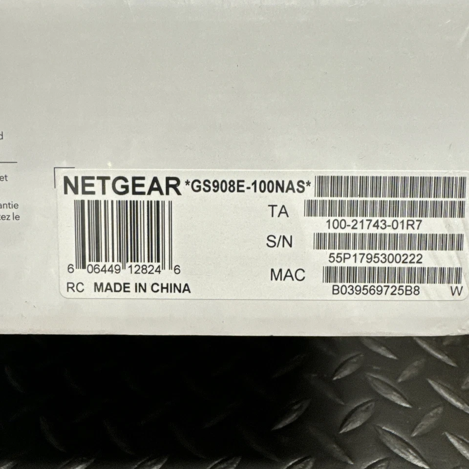 *SEALED* Netgear GS908E-100NAS 8-Port Wall Mountable Managed Ethernet Switch - Image 3 of 3