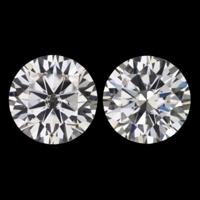 Pair Of 2 Ct Natural White Diamond Round Cut VVS1 D Grade GDGL Certified F09