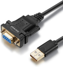 USB to RS232 Adapter with FTDI Chipset, 6ft USB 2.0 Male to RS232 Female DB9
