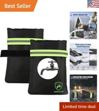 Heavy-Duty Waterproof Outdoor Faucet Covers with Reflective Strips - 2-Piece Set