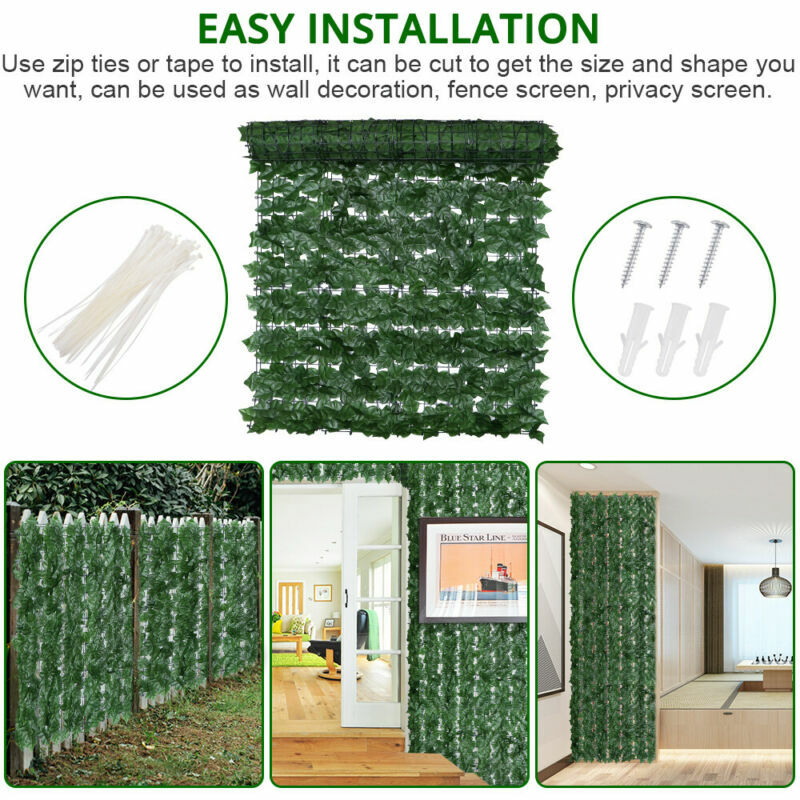 2Stk. Künstliche EfeuHecke Sichtschutzzaun