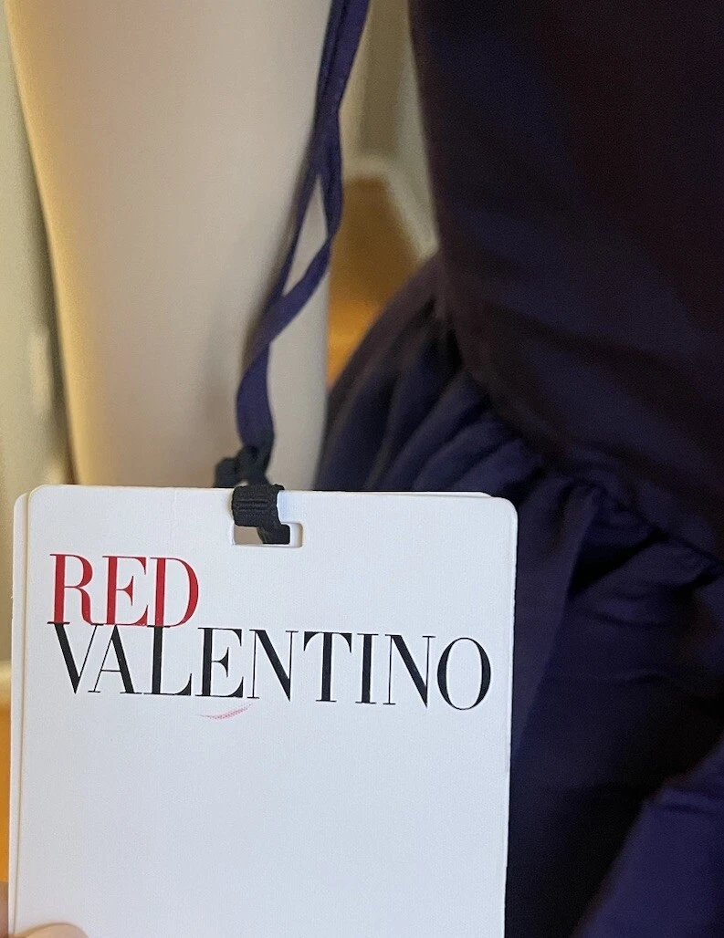 NUOVO ROSSO VALENTINO taglia 48 (EU) L XL viola taffettà splendido abito Italia $795