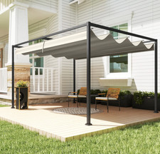 Metal Pergola Gazebo Garden Shelter Shade Heavy Duty Structure Patio Canopy Roof