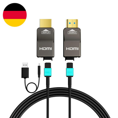 RUIPRO 8K HDMI 2.1 Kabel Mit Abnehmbarem Stecker Aus Reiner Glasfaser, 15 M, Arm