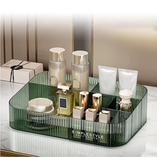 Green Makeup Organizer, Drawers, 1 Tray, Stackable Cosmetic Storage Box, Desk