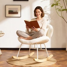 25.6" Extra Wide Criss Cross Nursery Rocking Chair Cute Curved 115  Reclining