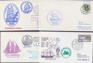Segelschiffe 4 Belege ca. 1977 bis 1987 dabei 2 Karten
