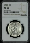 1940 Walking Liberty Half Dollar NGC MS-65
