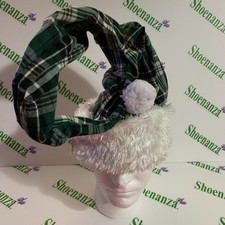 Ugly Christmas Hat Holiday Time Flexible Shape Santa Buffalo Plaid Green White